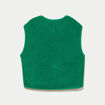 Gilet sans manches fausse fourrure vert fonc&eacute; femme