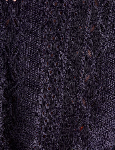 Blouse brodée avec volants noir femme