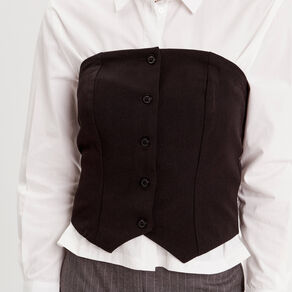 bustier avec boutons noir femme Bustier avec boutons noir femme