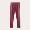 Legging simili cuir marron femme