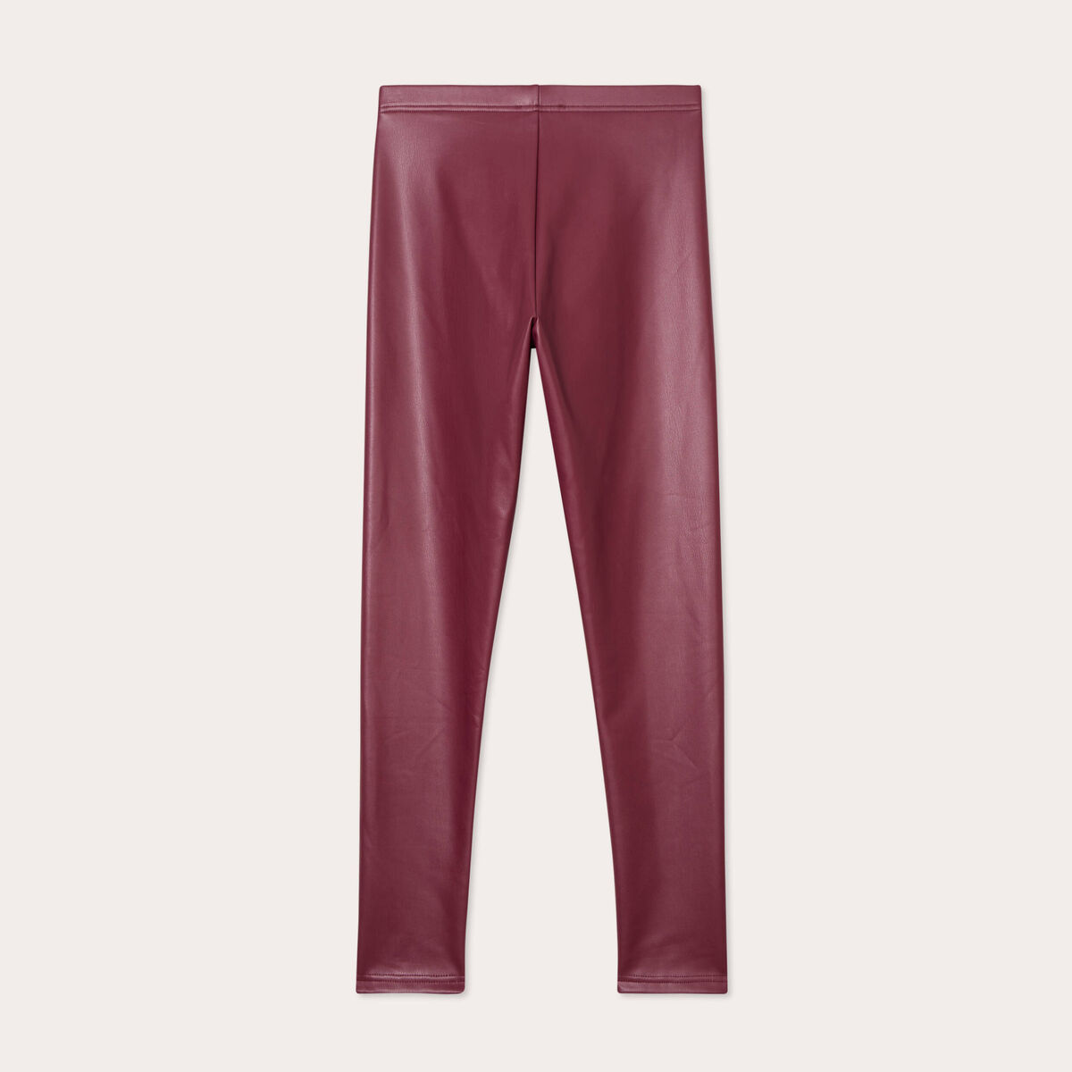 Legging simili cuir marron femme