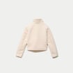 Veste droite bouclette col montant ecru femme