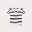 T-shirt manches courtes col polo blanc femme