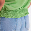 Blouse satin taille nouée vert femme