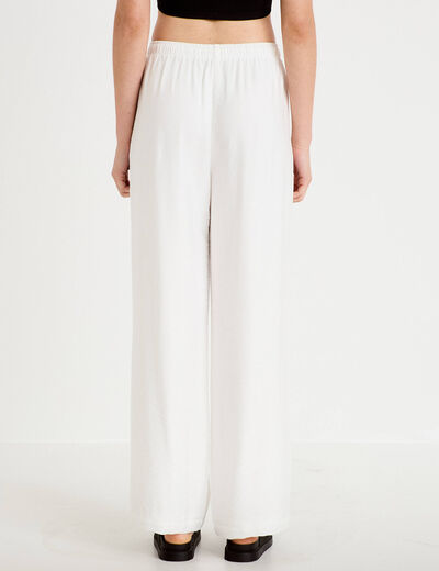 Pantalon bootcut taille standard ecru femme