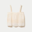 Top &agrave; bretelles broderie ecru femme