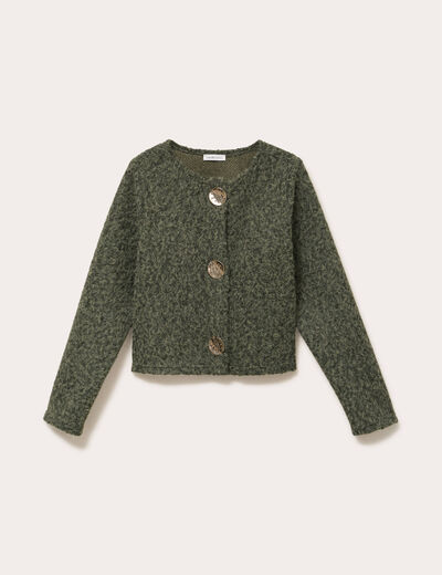 Veste effet polaire vert kaki femme