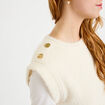 Pull 2-en-1 manches longues col rond ecru femme