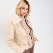 Blouson simili cuir sable femme