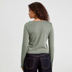 T-shirt manches longues vert kaki femme