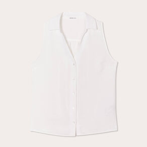 Blouse sans manches ecru femme