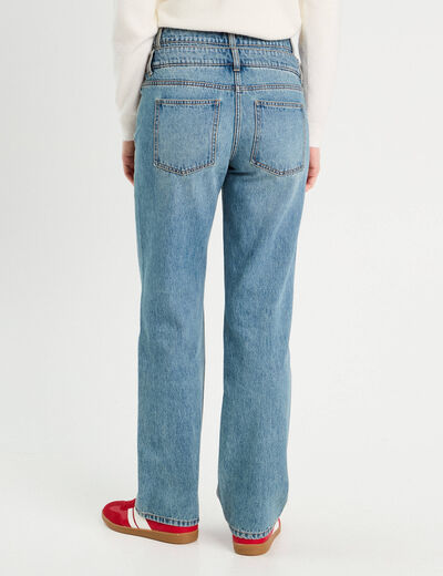 Jeans large denim double stone femme