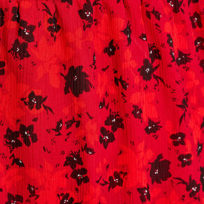 Robe évasée à volants rouge femme