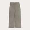 Pantalon jambe large vert kaki femme
