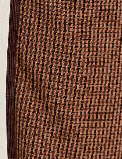 Pantalon large bandes c&ocirc;t&eacute;s marron fonc&eacute; femme