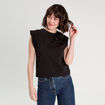 T-shirt détail noeud noir femme