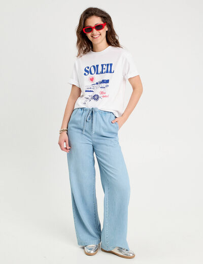 T-shirt manches courtes blanc femme