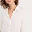 Chemise manches longues contenant du lin ecru femme
