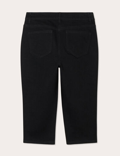 Pantacourt capri denim noir femme