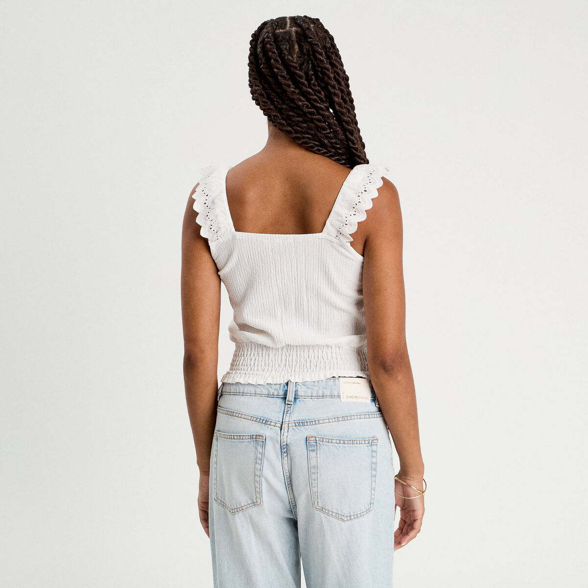 Débardeur sans manches blanc femme