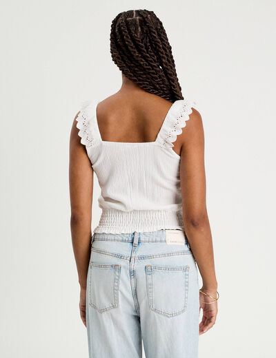Débardeur sans manches blanc femme