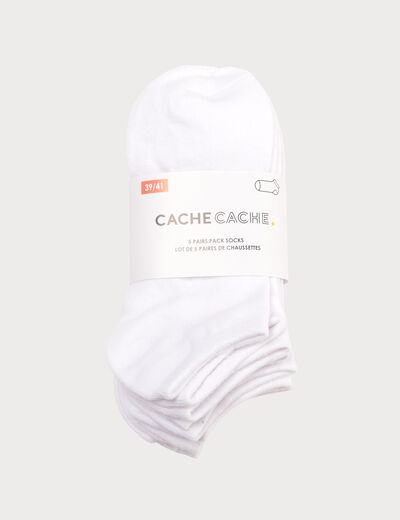 Lot de 5 paires de chaussettes unies ecru femme