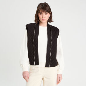 veste matelassee sans manches noir femme Veste matelassée sans manches noir femme