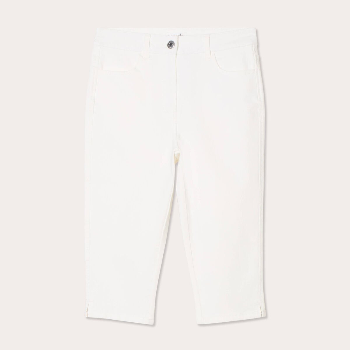Pantalon capri ecru femme