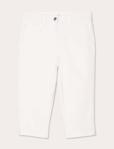 Pantalon capri ecru femme