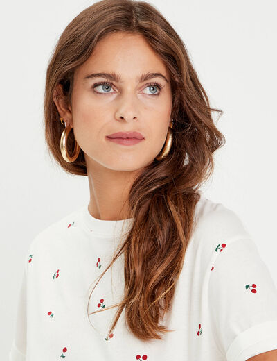 T-shirt manches courtes blanc femme