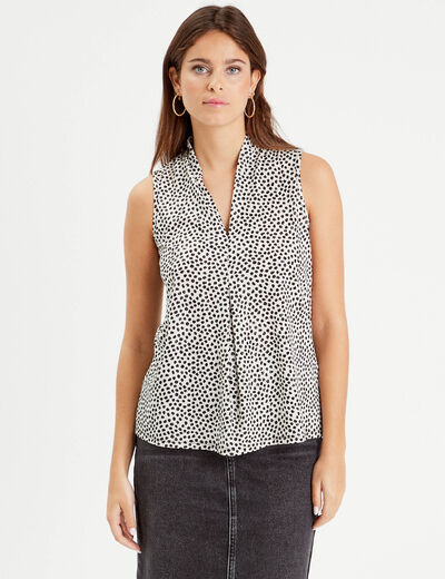 Blouse sans manches blanc femme