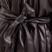 Doudoune ceinturée simili cuir noir femme