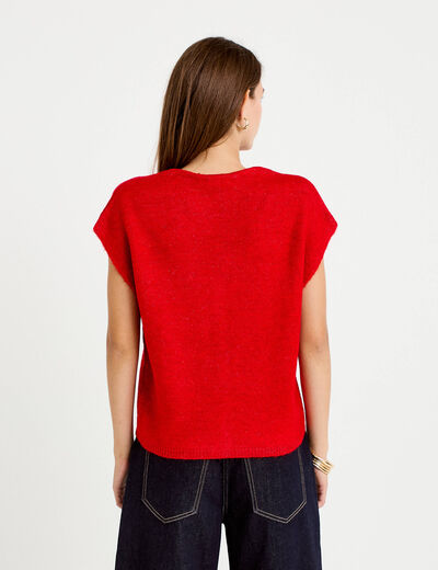Gilet sans manches rouge femme