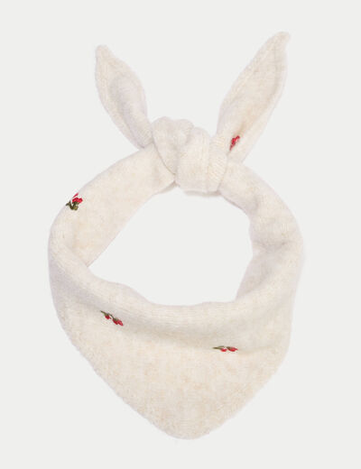 Foulard avec broderie ecru femme