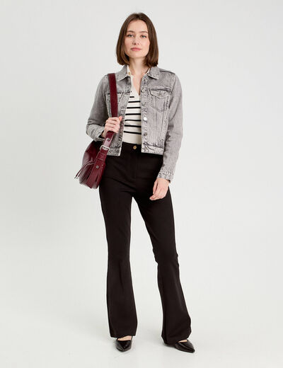 Pantalon bootcut noir femme