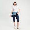 Pantalon capri bleu marine femme