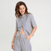 Chemise manches courtes bleu marine femme