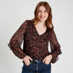 Blouse manches longues noir femme