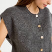 Gilet ample sans manches gris fonc&eacute; femme