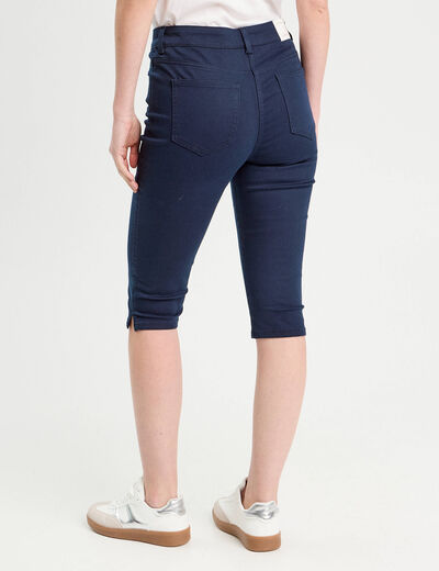 Pantalon capri bleu marine femme