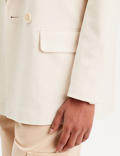Veste blazer ajustée ecru femme