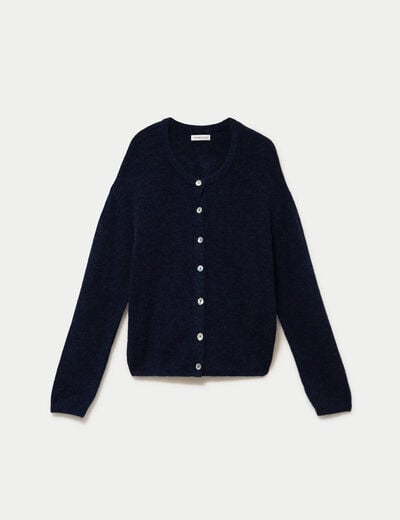 Gilet manches longues bleu marine femme