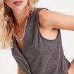 Veston sans manches gris clair femme