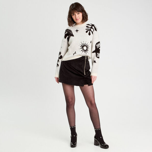 Pull manches longues ecru femme