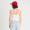 Débardeur cropped bretelles blanc femme
