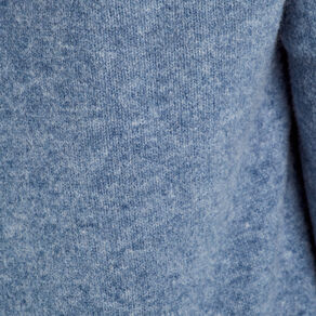 Gilet manches longues capuche bleu femme