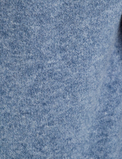 Gilet manches longues capuche bleu femme