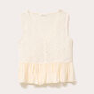 Blouse sans manches dentelle ecru femme