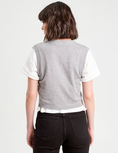 Gilet sans manches gris foncé femme