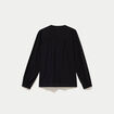 Blouse droite col rond manches longues noir femme